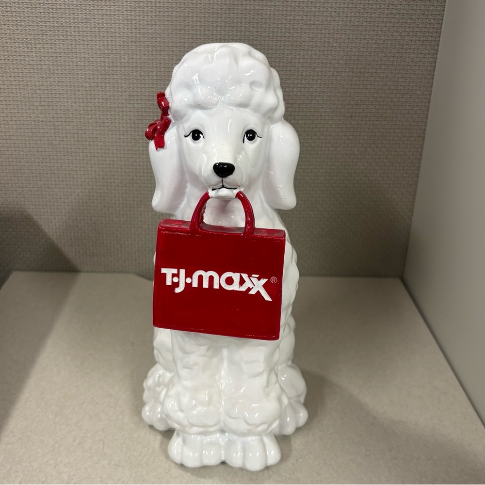 TJ Maxx Ceramic Shopping Bag Poodle NEW